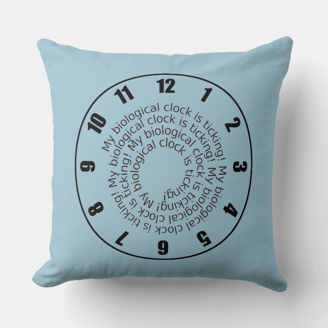 Funny Pink Blue Biological Clock ist tickt Pillow Kissen (Vorderseite)