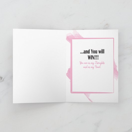 Funny Pink Boxing Gloves Kämpfen Brustkrebs-Karte Karte (Innenseite)