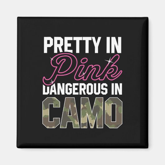 Funny Pink Camouflage Jagd Grafik Frauen Hirsch Bu Magnet (Vorne)