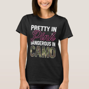 Funny Pink Camouflage Jagd Grafik Frauen Hirsch Bu T-Shirt