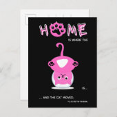 Funny Pink Cat in Fishbowl hat sich bewegt Ankündigungspostkarte (Vorne/Hinten)