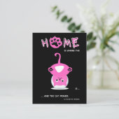 Funny Pink Cat in Fishbowl hat sich bewegt Ankündigungspostkarte (Stehend Vorderseite)