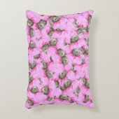 Funny Pink Cat Pattern Dekokissen (Vorderseite(Vertikal))