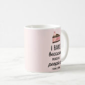 Funny Pink Classic Tasse ich backen, weil punching (VorderseiteRechts)
