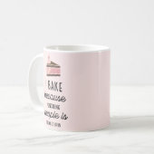 Funny Pink Classic Tasse ich backen, weil punching (Vorderseite Links)