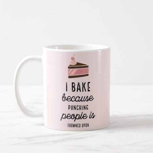 Funny Pink Classic Tasse ich backen, weil punching (Links)