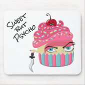 Funny Pink Cupcake süß aber Psycho Halloween Mousepad (Vorne)