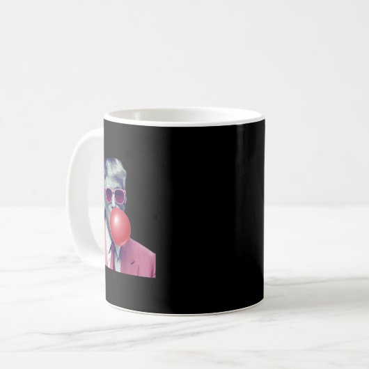 Funny Pink Donald Trump Bubble Gum Yum T-Shirt Kaffeetasse (Vorderseite Links)