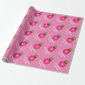 Funny pink donut mit elchenhaftem Brauch Weihnacht Geschenkpapier (Ungerollt)
