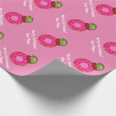 Funny pink donut mit elchenhaftem Brauch Weihnacht Geschenkpapier (Ecke)