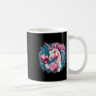 Funny Pink Einhorn mit Boxhandschuhen 1 Kaffeetasse