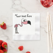Funny Pink Flamingo Bird Cartoon Serviette (Beispiel)
