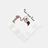 Funny Pink Flamingo Bird Cartoon Serviette (Ecke)