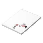 Funny Pink Flamingo Cartoon Notizblock (Rotiert)