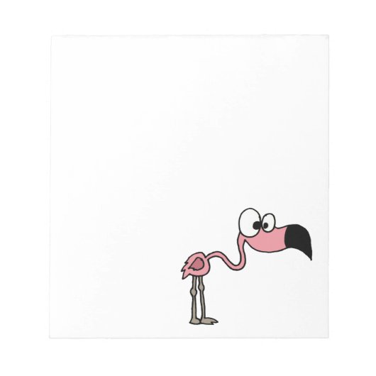 Funny Pink Flamingo Cartoon Notizblock (Vorderseite)