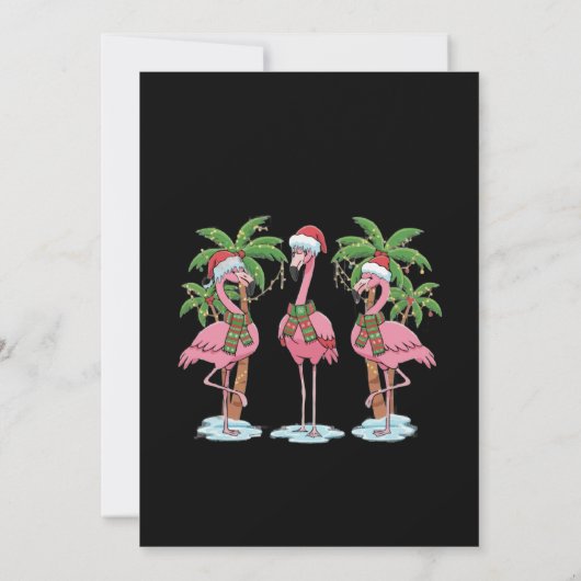 Funny Pink Flamingo "Dreaming of a Pink Christmas Dankeskarte (Rückseite)