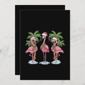 Funny Pink Flamingo "Dreaming of a Pink Christmas Dankeskarte (Vorne/Hinten)