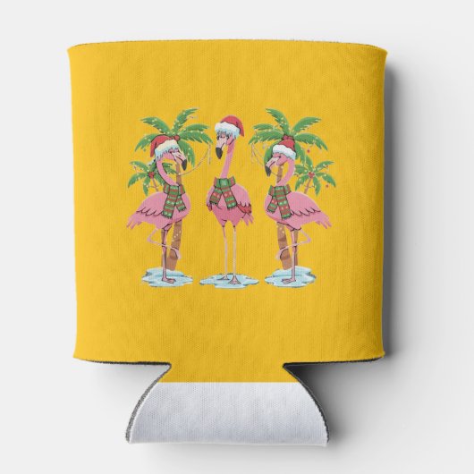 Funny Pink Flamingo "Dreaming of a Pink Christmas Dosenkühler (Rückseite)