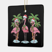 Funny Pink Flamingo "Dreaming of a Pink Christmas Keramikornament (Links)
