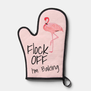Funny Pink Flamingo Flock Von mir backen Ofenhandschuh