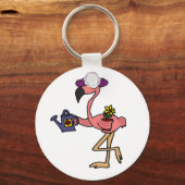 Funny Pink Flamingo Garten Design Schlüsselanhänger (Vorderseite)