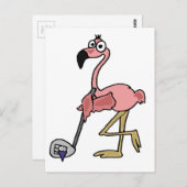 Funny Pink Flamingo Golfo Art Postkarte (Vorne/Hinten)