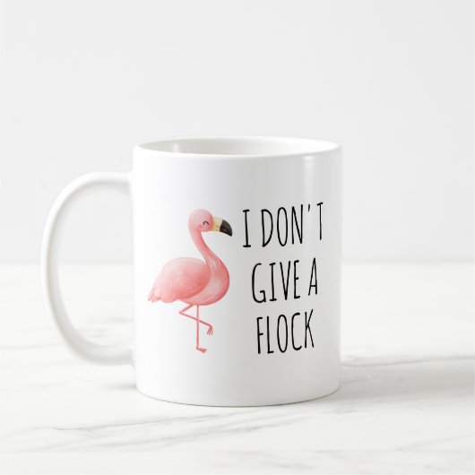 Funny Pink Flamingo I Don't Give a Flock Beach Gif Kaffeetasse (Links)