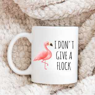 Funny Pink Flamingo I Don't Give a Flock Beach Gif Kaffeetasse