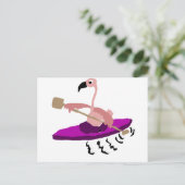 Funny Pink Flamingo Kayaking Postkarte (Stehend Vorderseite)