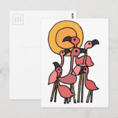 Funny Pink Flamingo Kunst Postkarte (Vorne/Hinten)