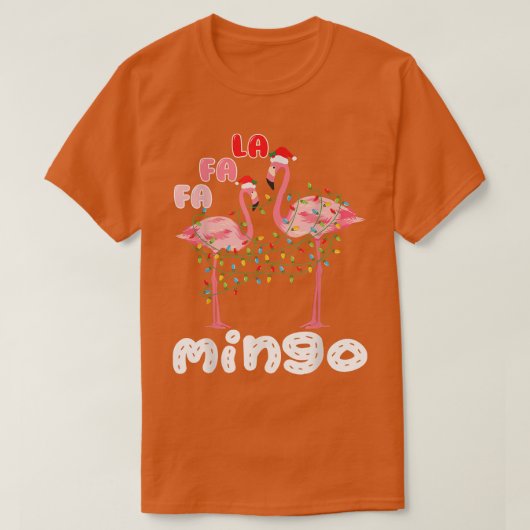 Funny Pink Flamingo Weihnachtsbaum T-Shirt (Design vorne)