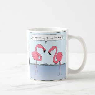 Funny Pink Flamingos Cartoon   Humorale Neuheit Kaffeetasse