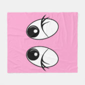Funny Pink Fleece Blanket mit überraschenden Augen (Vorderseite (Horizontal))