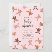 Funny Pink Girl Dusche von Babies Einladung