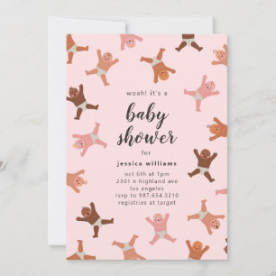 Funny Pink Girl Dusche von Babies Einladung