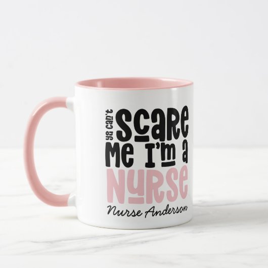 Funny pink Girl Typografie danken Ihnen moderne Tasse (Links)