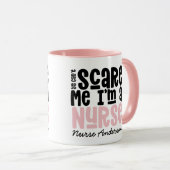 Funny pink Girl Typografie danken Ihnen moderne Tasse (VorderseiteRechts)