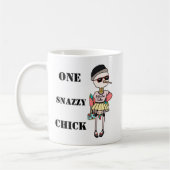 Funny Pink Girly Bird Ein Schwanz Kaffeetasse (Links)