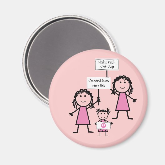 Funny Pink Girly Magnete Magnet (Vorderseite/Rückseite)