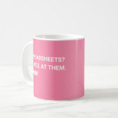 Funny Pink Gradient Spreadsheet Kaffeetasse (Vorderseite Links)