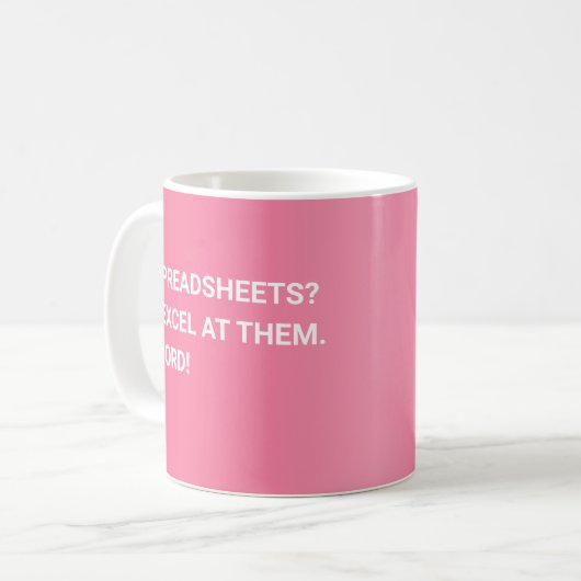 Funny Pink Gradient Spreadsheet Kaffeetasse (Vorderseite Links)