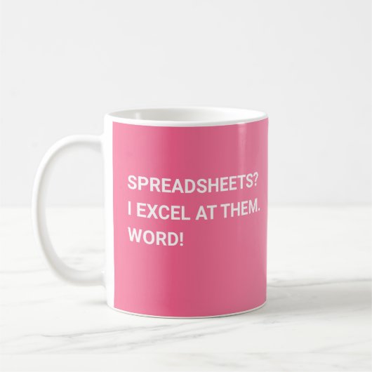Funny Pink Gradient Spreadsheet Kaffeetasse (Links)