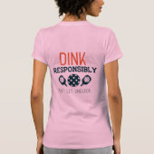 Funny Pink Green Orange Dinking Diva Pickleball T-Shirt (Rückseite)