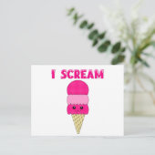 Funny Pink Ice Creme Postkarte (Stehend Vorderseite)
