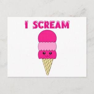 Funny Pink Ice Creme Postkarte