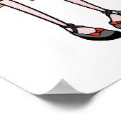 Funny Pink Kawaii Bird Work Hard Shop Harter Poster (Ecke)