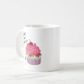 Funny Pink Kawaii Food Spaß Cupcake Halloween Kaffeetasse (Vorderseite Links)