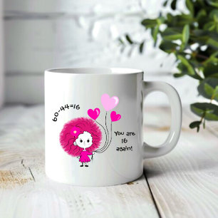 Funny Pink Lady mit Ballons Jumbo-Tasse