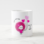 Funny Pink Lady mit Ballons Jumbo-Tasse (Vorderseite)