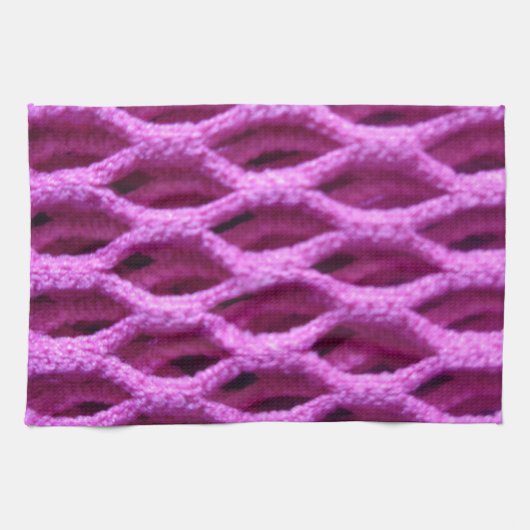 Funny Pink Lila Crochet Look Handtuch (Horizontal)